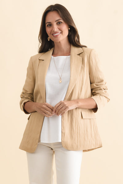 Sutton Beige Collared Blazer