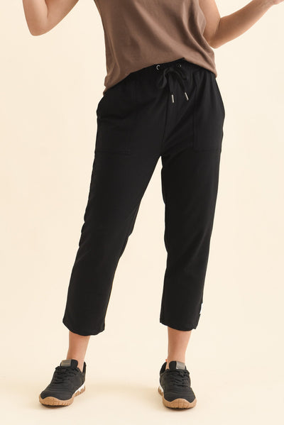 Sutton Black Cotton Relaxed Sweatpants