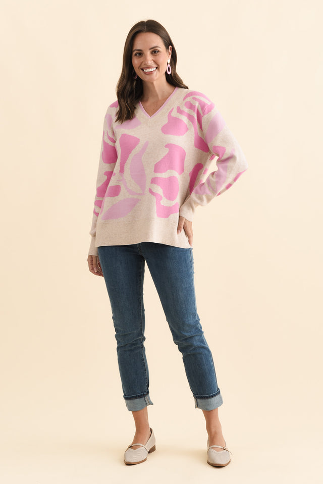 Swan Pink Flower Knit Jumper image 7