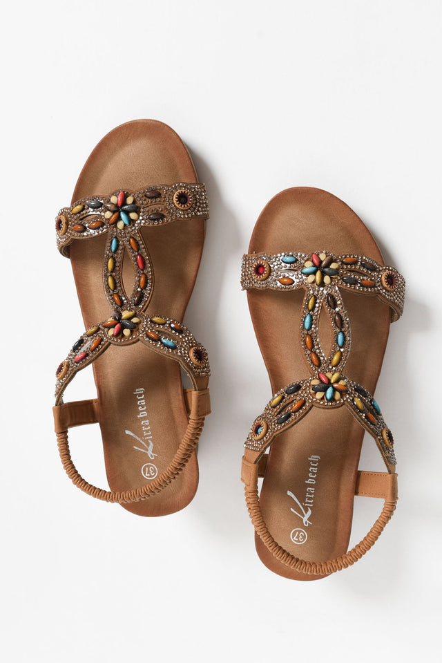 Sweets Tan Beaded Wedge Sandal image 3