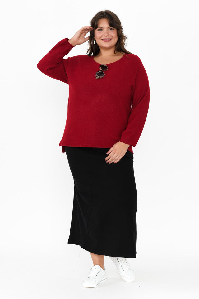 Etta Black Cotton Pocket Skirt,Brunette model,alt text|model:Gabby image 9