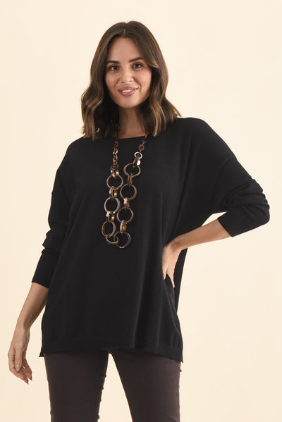 Tanner Black Knit Jumper