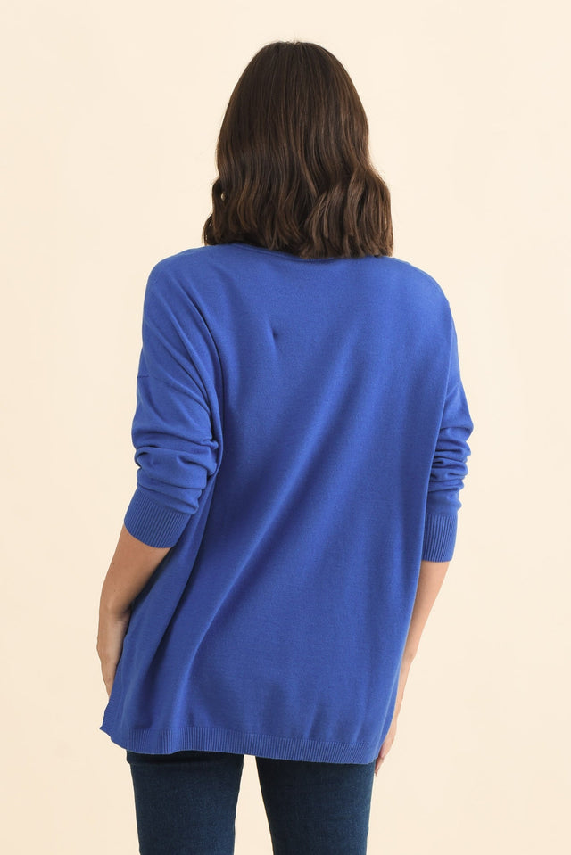 Tanner Cobalt Knit Jumper,Brunette model,alt text|model:MJ image 5