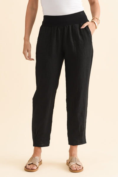 Tatum Black Linen Pants