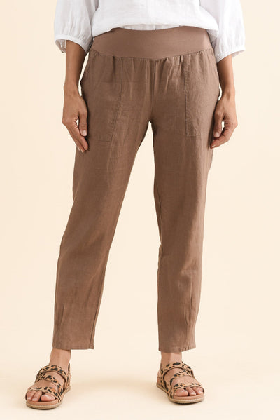 Tatum Mocha Linen Pants