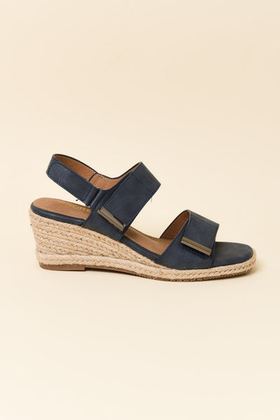 Teach Navy Espadrille Velcro Wedge
