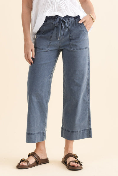 Theodore Blue Denim Drawstring Pants