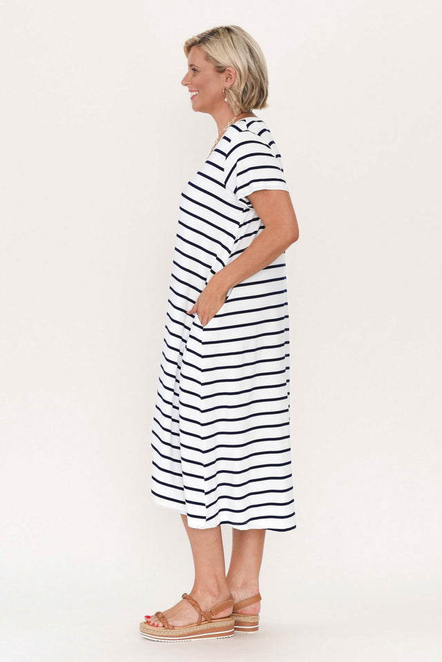 Tiffany White Stripe Bamboo Tee Dress,petite-dresses,petite alt text|model:Brooke image 10