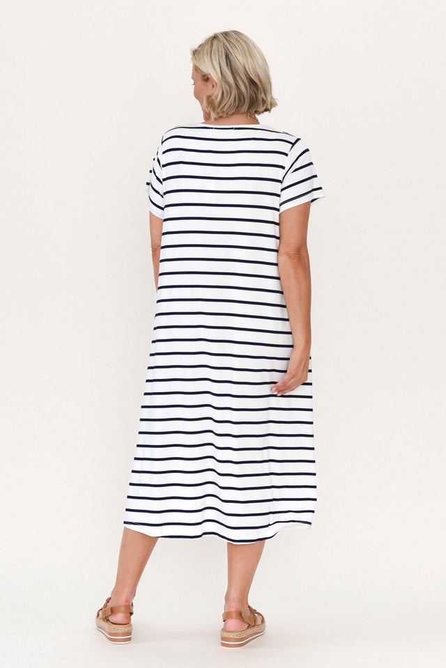 Tiffany White Stripe Bamboo Tee Dress,petite-dresses,petite alt text|model:Brooke image 11