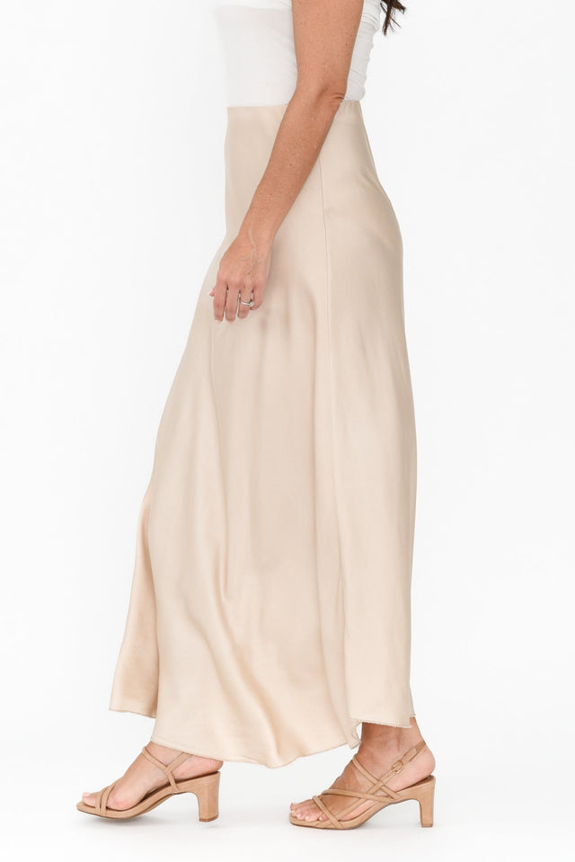 Tilba Champagne Maxi Skirt,Brunette model,alt text|model:Nicole image 6