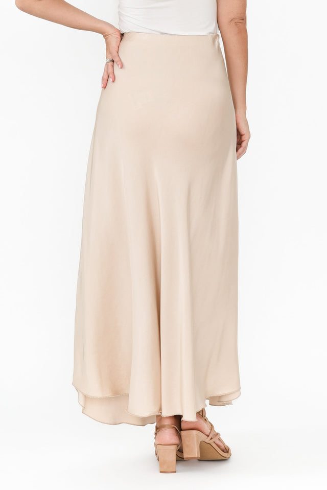 Tilba Champagne Maxi Skirt,Brunette model,alt text|model:Nicole image 7