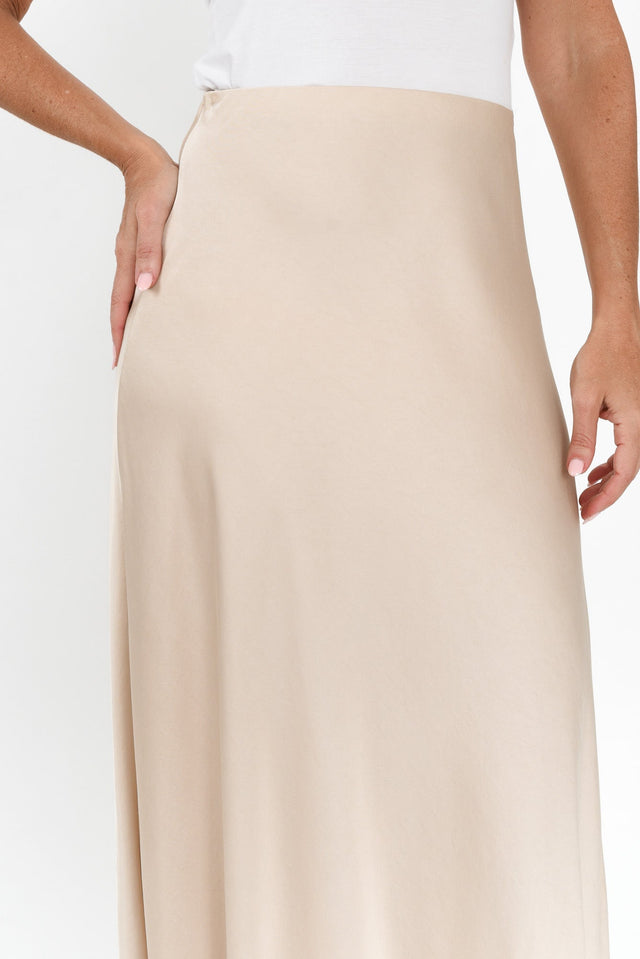 Tilba Champagne Maxi Skirt,Brunette model,alt text|model:Nicole image 8