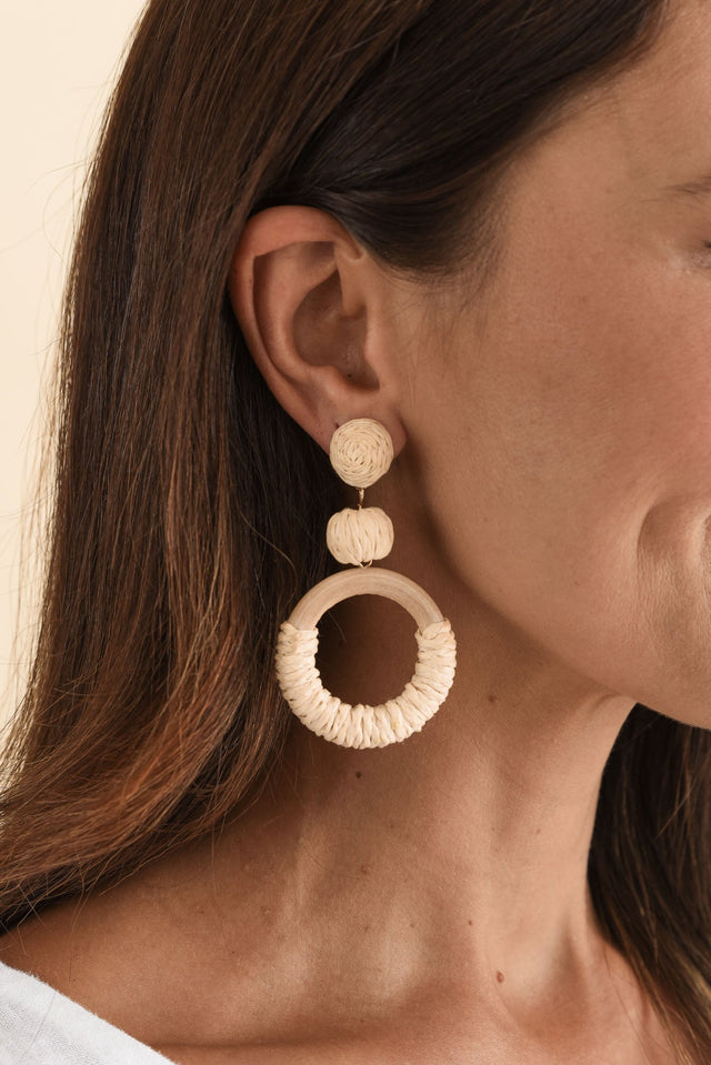 Tillie Natural Straw Drop Earrings