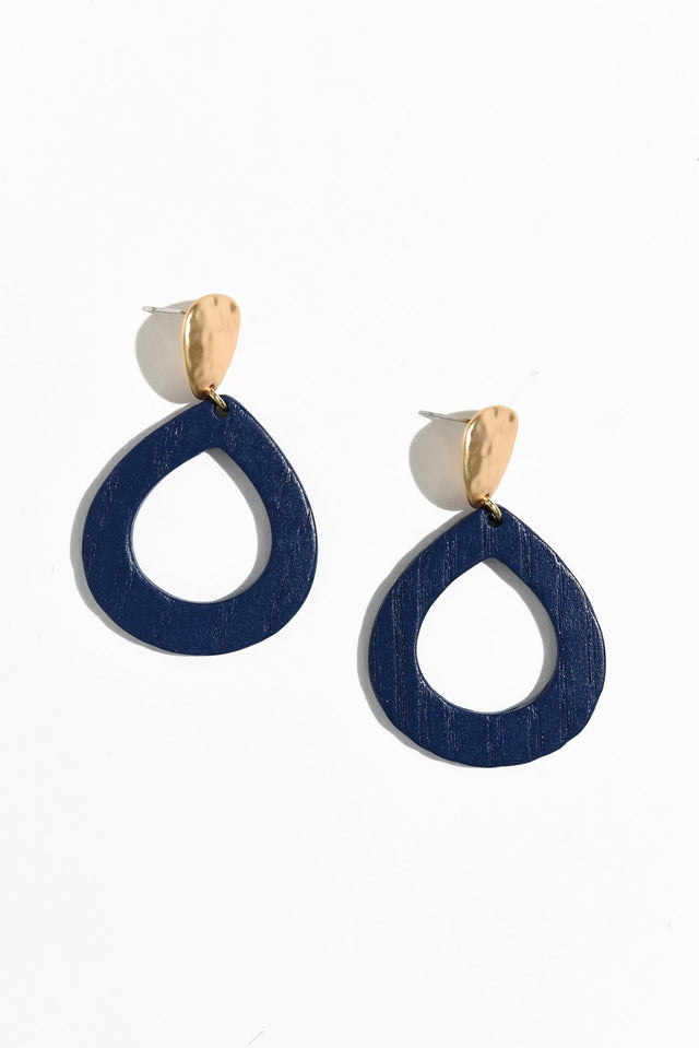 Tinsley Cobalt Wood Earrings image 1