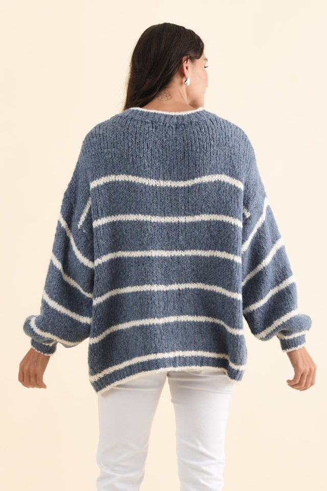 Tonya Steel Stripe Knit Jumper,Brunette model,alt text|model:Brontie image 5