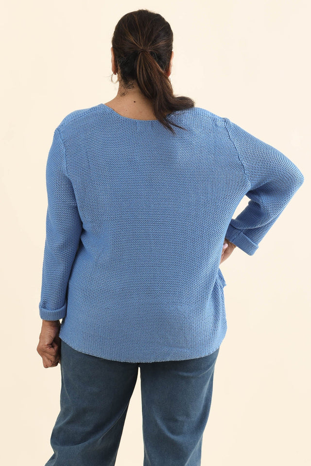 Toulouse Blue Cotton Jumper,Brunette model,alt text|model:Pilita image 12