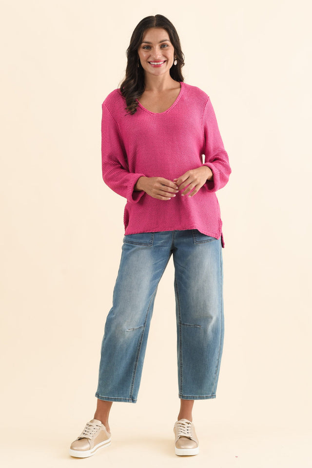 Toulouse Hot Pink Cotton Jumper,Brunette model,alt text|model:Brontie image 7