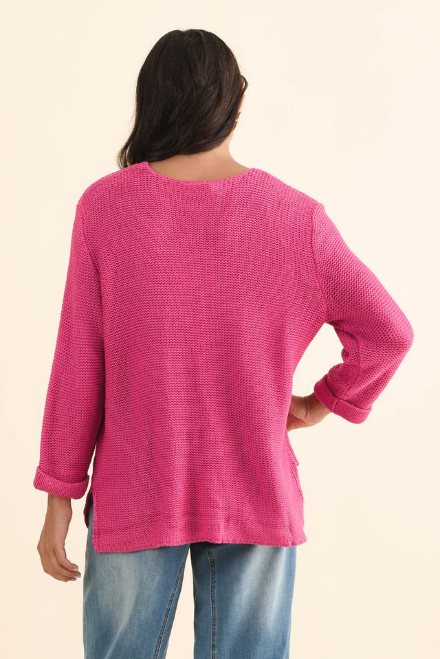 Toulouse Hot Pink Cotton Jumper,Brunette model,alt text|model:Brontie image 5