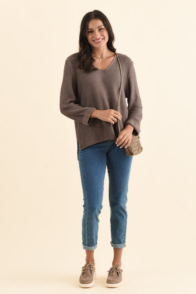 Toulouse Mocha Cotton Jumper,Brunette model,alt text|model:Brontie image 4