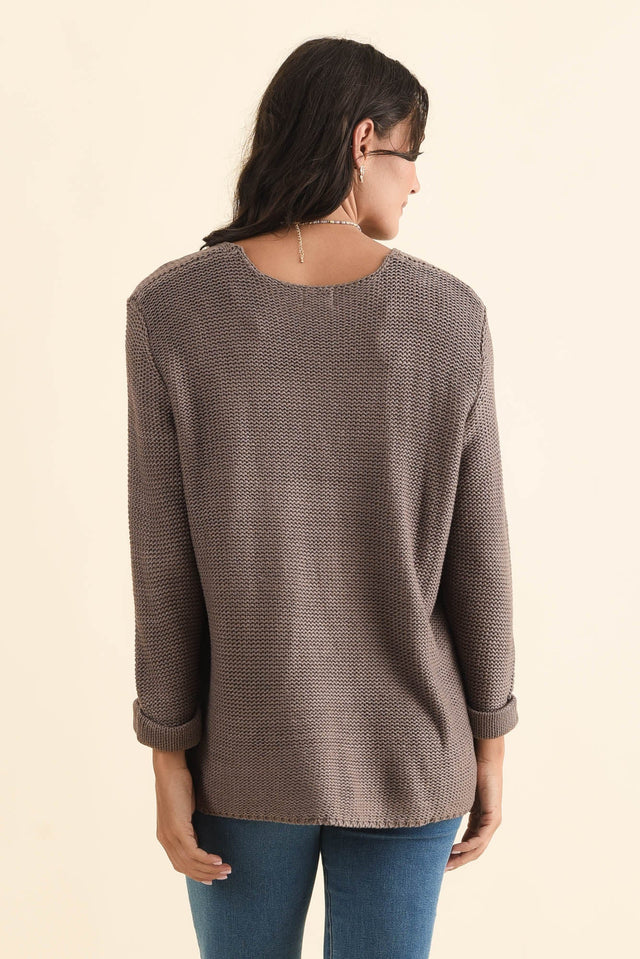Toulouse Mocha Cotton Jumper,Brunette model,alt text|model:Brontie image 7