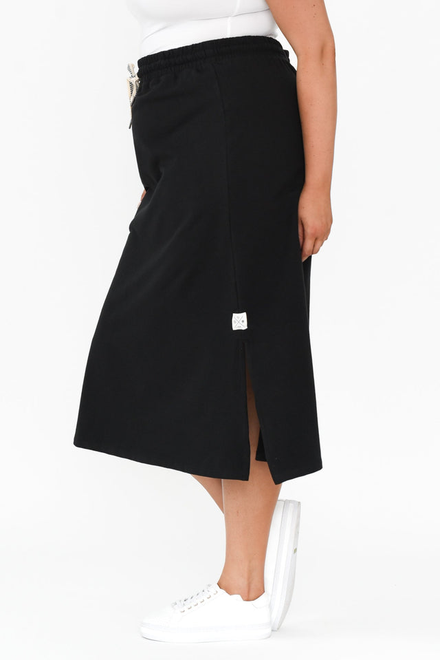 Travel Black Cotton Maxi Skirt,Blonde model,alt text|model:Shandre image 11