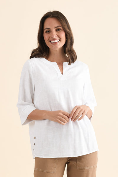 Turner White Linen Cotton Top