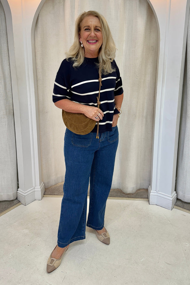 Bailey Navy Stripe Boxy Sweat image 7