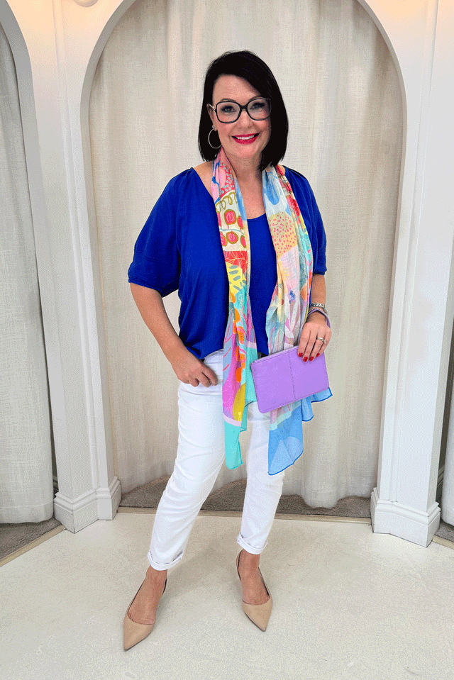 Grove Cobalt Linen Blend Top image 3