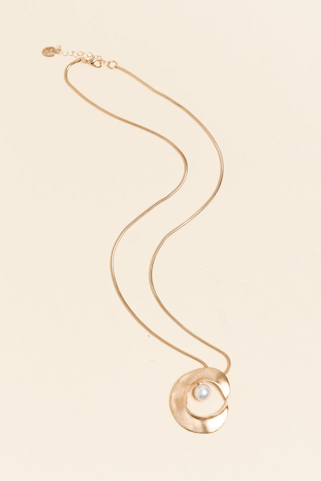 Valerie Gold Pearl Pendant Necklace image 1