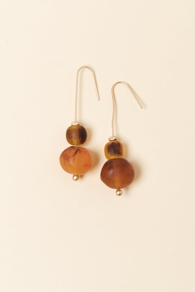 Vance Brown Resin Beaded Earrings image 1