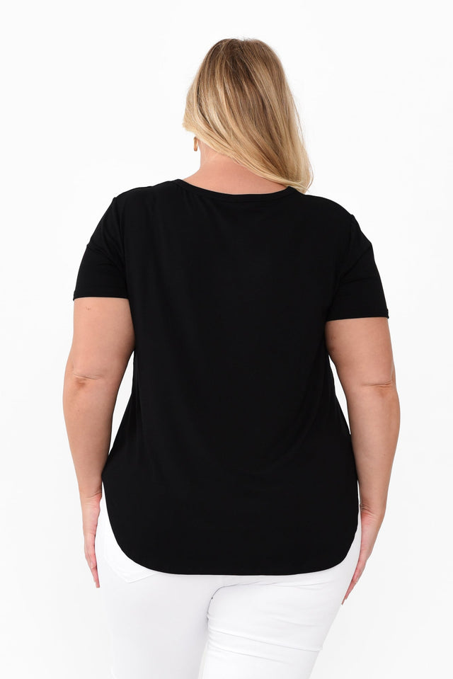 Veronica Black Bamboo Tee,Blonde model,alt text|model:Caitlin image 12