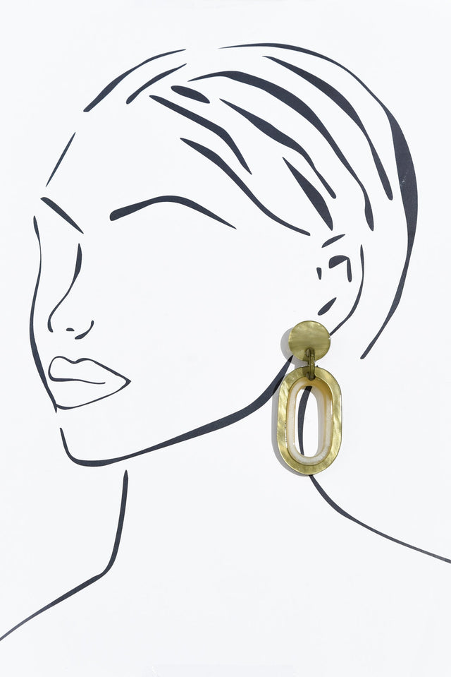 Via Gold Oval Drop Earrings