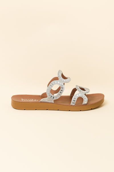 Wembley Silver Diamante Slide