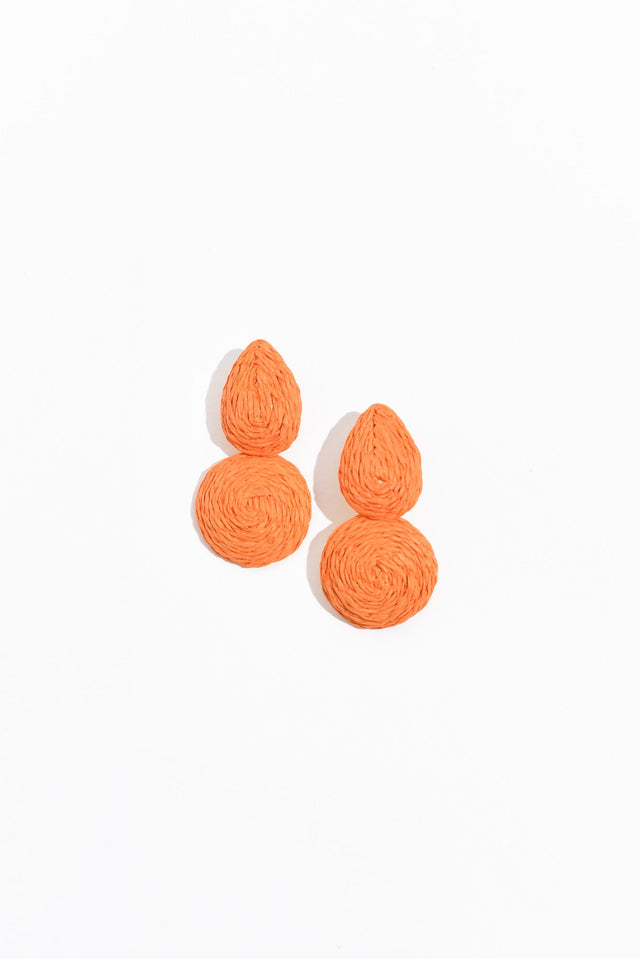 Wendy Orange Woven Drop Earrings image 1