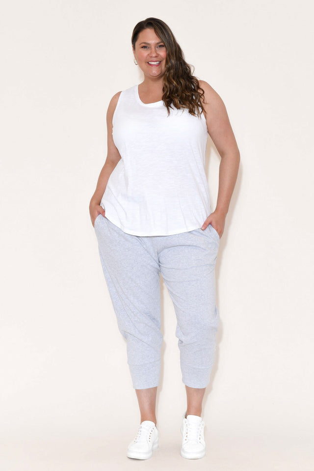 White Cotton Scoop Tank,Brunette model,plus-size,curve-tops,curve-basics,plus-size-sleeveless-tops,plus-size-cotton-tops,plus-size-basic-tops,facebook-new-for-you alt text|model:Amelia image 10