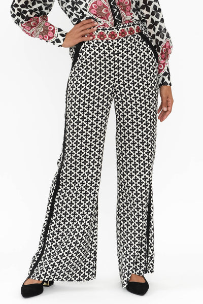 Willow Black Geo Wide Leg Pants
