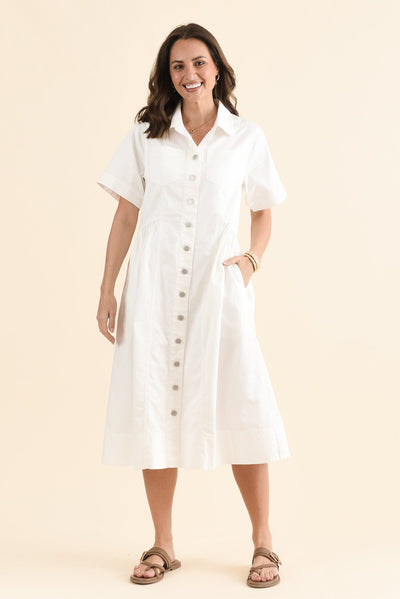 Willow White Denim Shirt Dress
