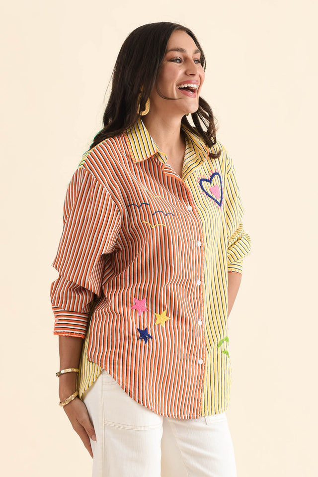 Woods Yellow Summer Cotton Embroidered Shirt image 3