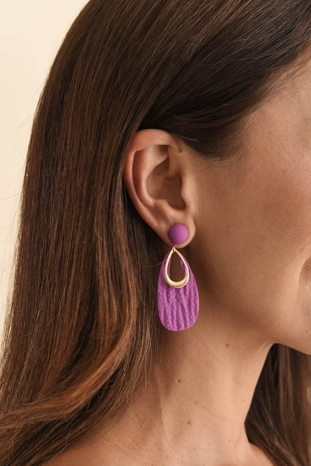 Yarr Purple Teardrop Earrings