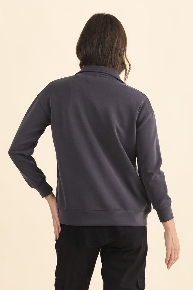 York Charcoal Zip Jacket,Brunette model,alt text|model:MJ image 5
