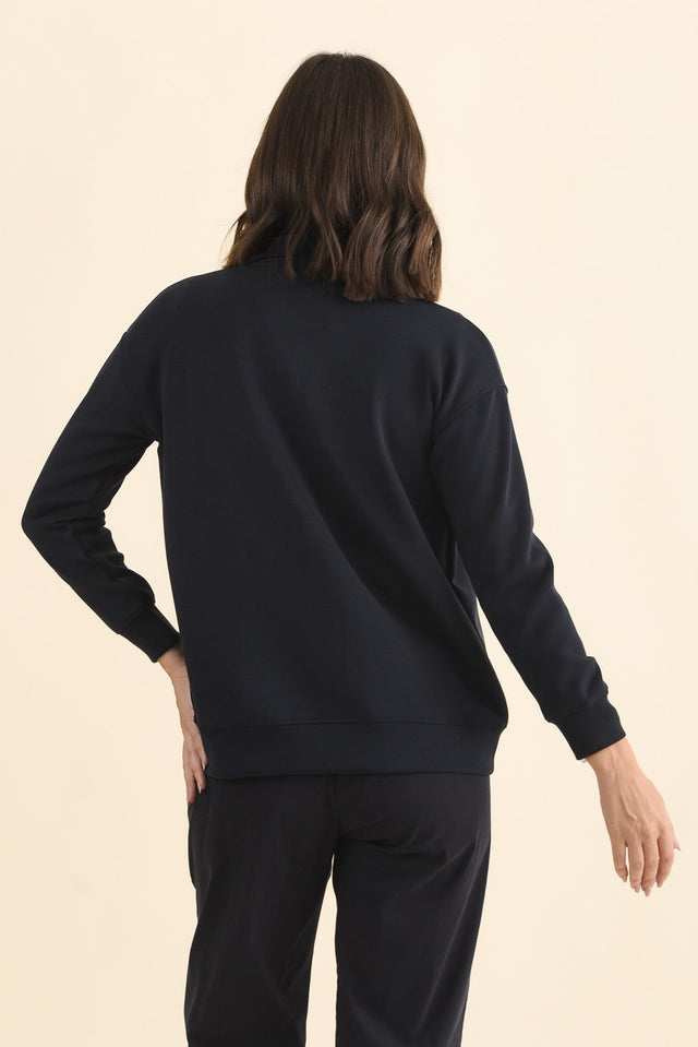 York Navy Zip Jacket,Brunette model,alt text|model:MJ image 5