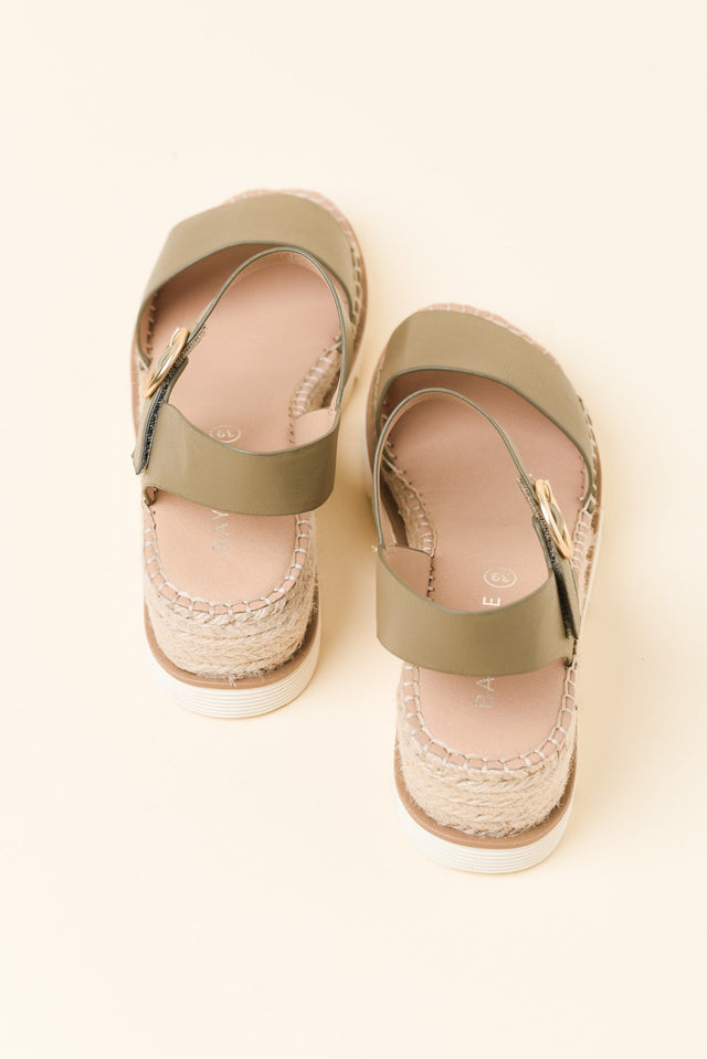 Yvette Khaki Leather Wedge image 4