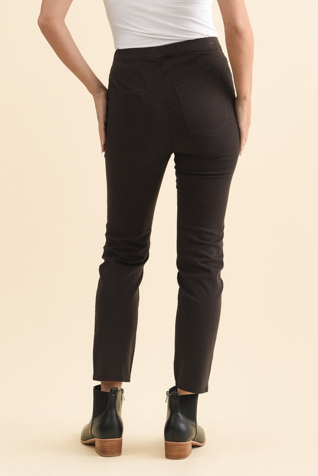 Zadie Chocolate Stretch Jeans,Brunette model,alt text|model:MJ image 7