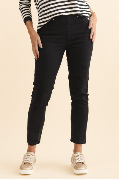 Zadie Distressed Black Stretch Jeans