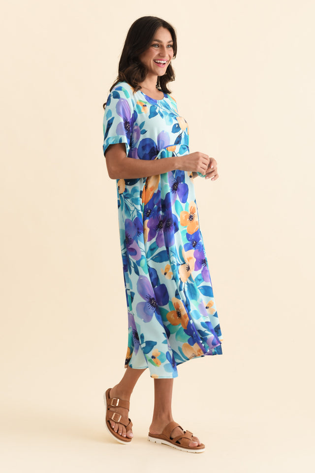 Zaelia Blue Floral Crescent Dress image 3