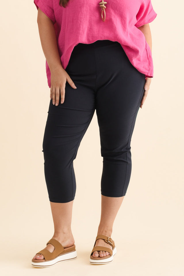 Zara Navy Stretch Cropped Pants,Brunette model,plus-size,curve-bottoms,plus-size-Pants,plus-size-winter-clothing,alt text|model:Gabby image 7
