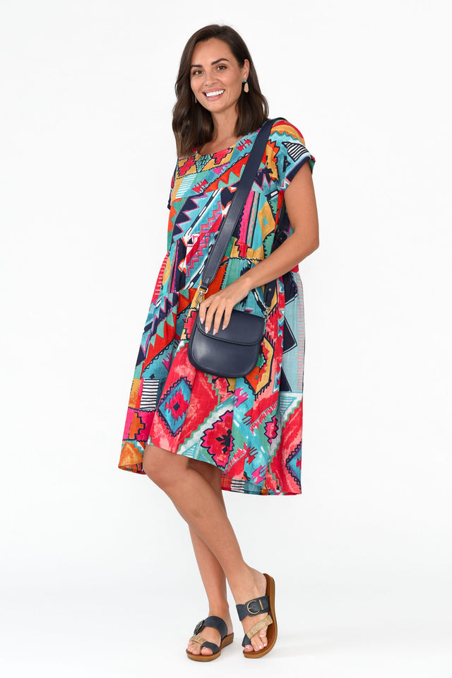 Zio Blue Abstract Organic Cotton Dress