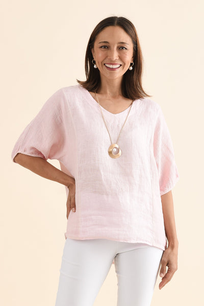 Ziola Blush Linen Cotton Top