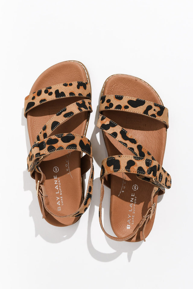 Zorba Brown Leopard Leather Sandal image 5