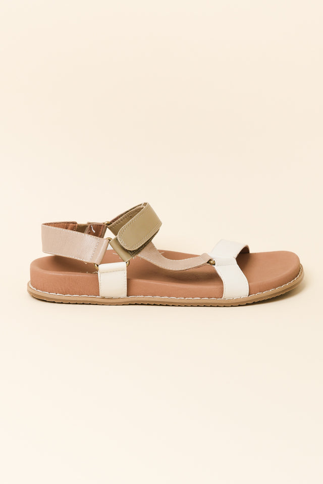 Zulu Taupe Leather Velcro Sandal